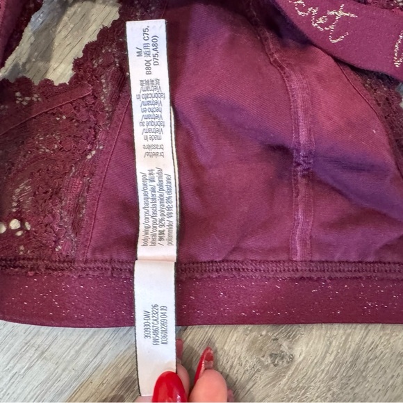 Victoria's Secret Bralette Med Plum Purple Triangle Logo Unlined Front Close - Picture 4 of 4